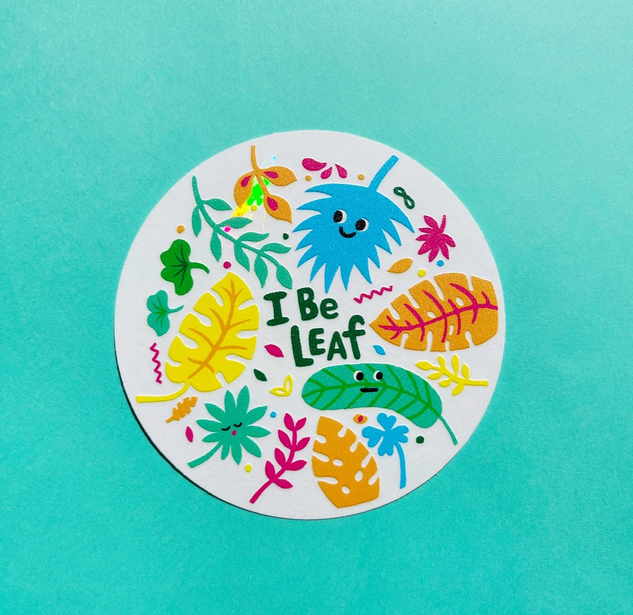 I Be Leaf Suncatcher window decal - Rainbow maker window sticker