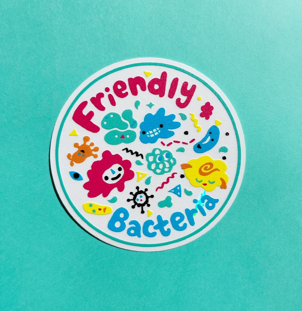 Friendly bacteria Suncatcher window decal - Rainbow maker window sticker