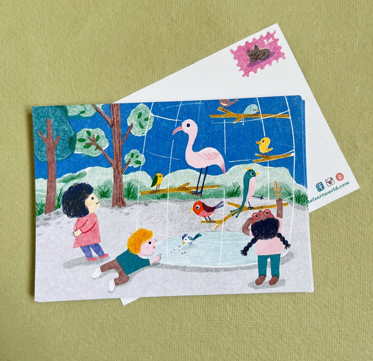 Illustrative postcard - cute adventure A6 postcard