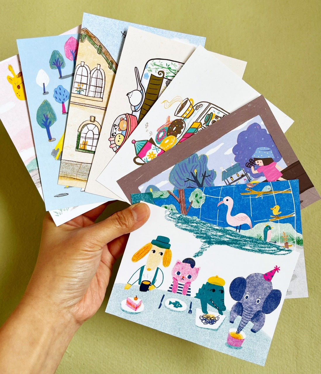 Illustrative postcard - cute adventure A6 postcard