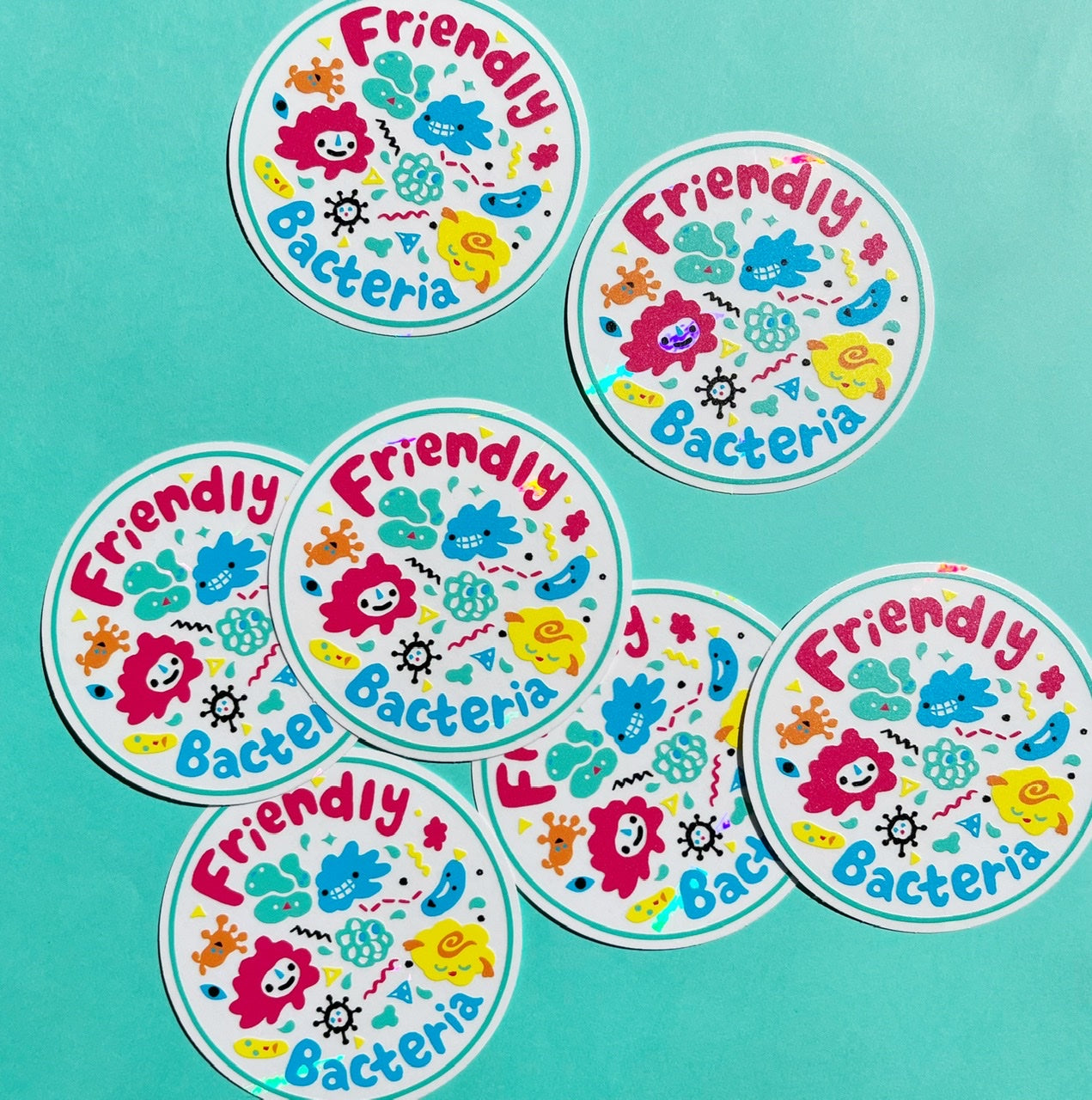 Friendly bacteria Suncatcher window decal - Rainbow maker window sticker