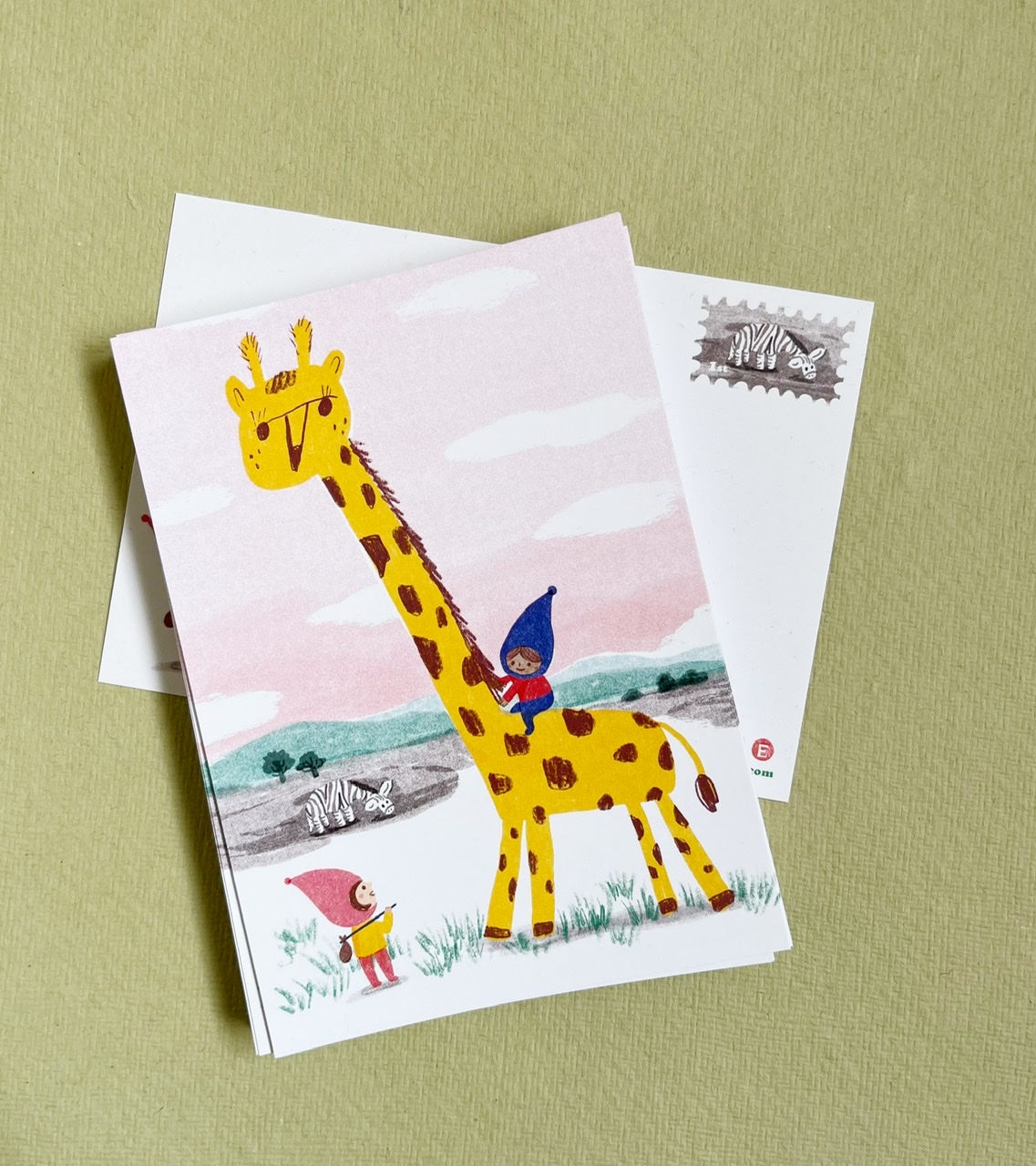 Illustrative postcard - cute adventure A6 postcard