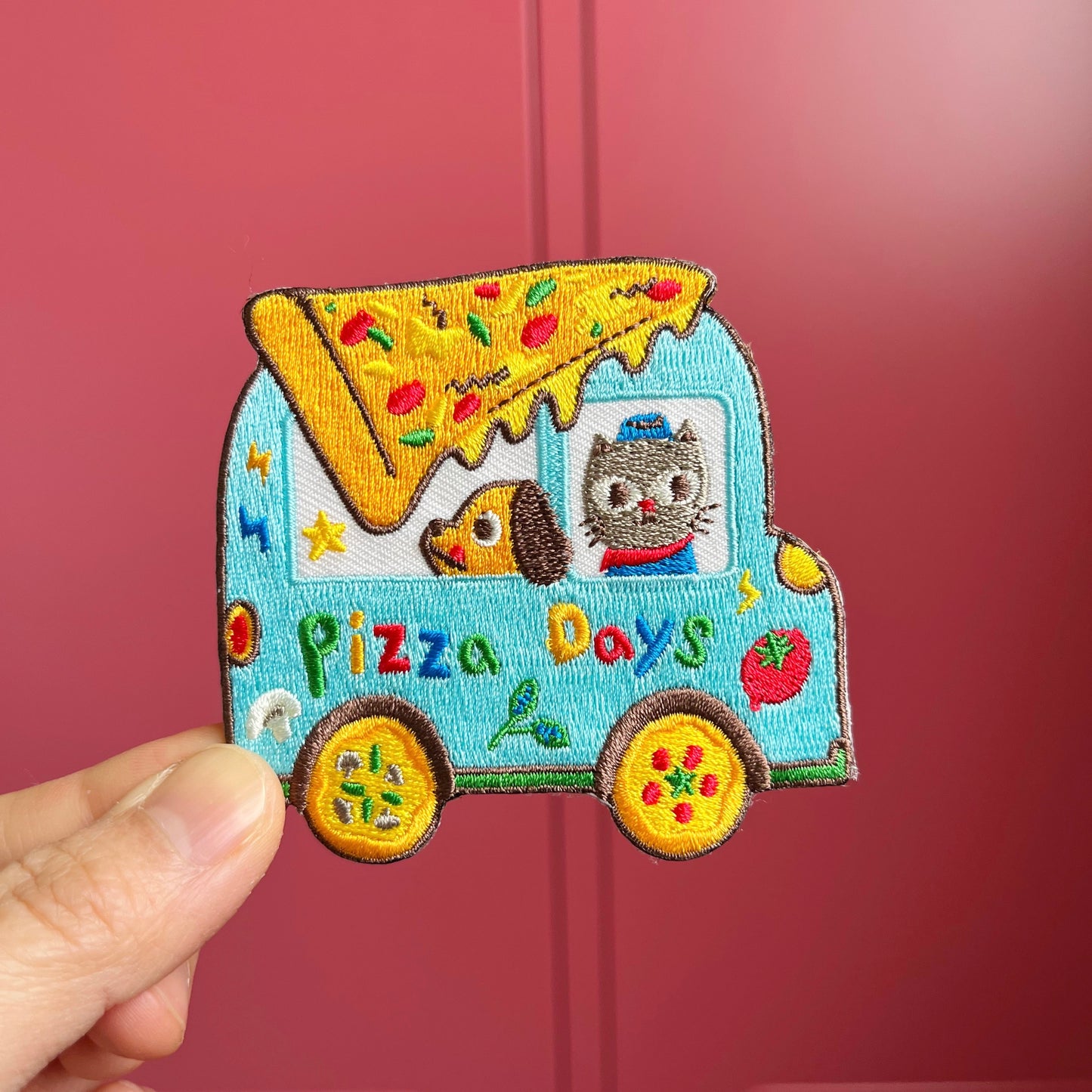 Pizza days - cute pizza truck Iron On Patch