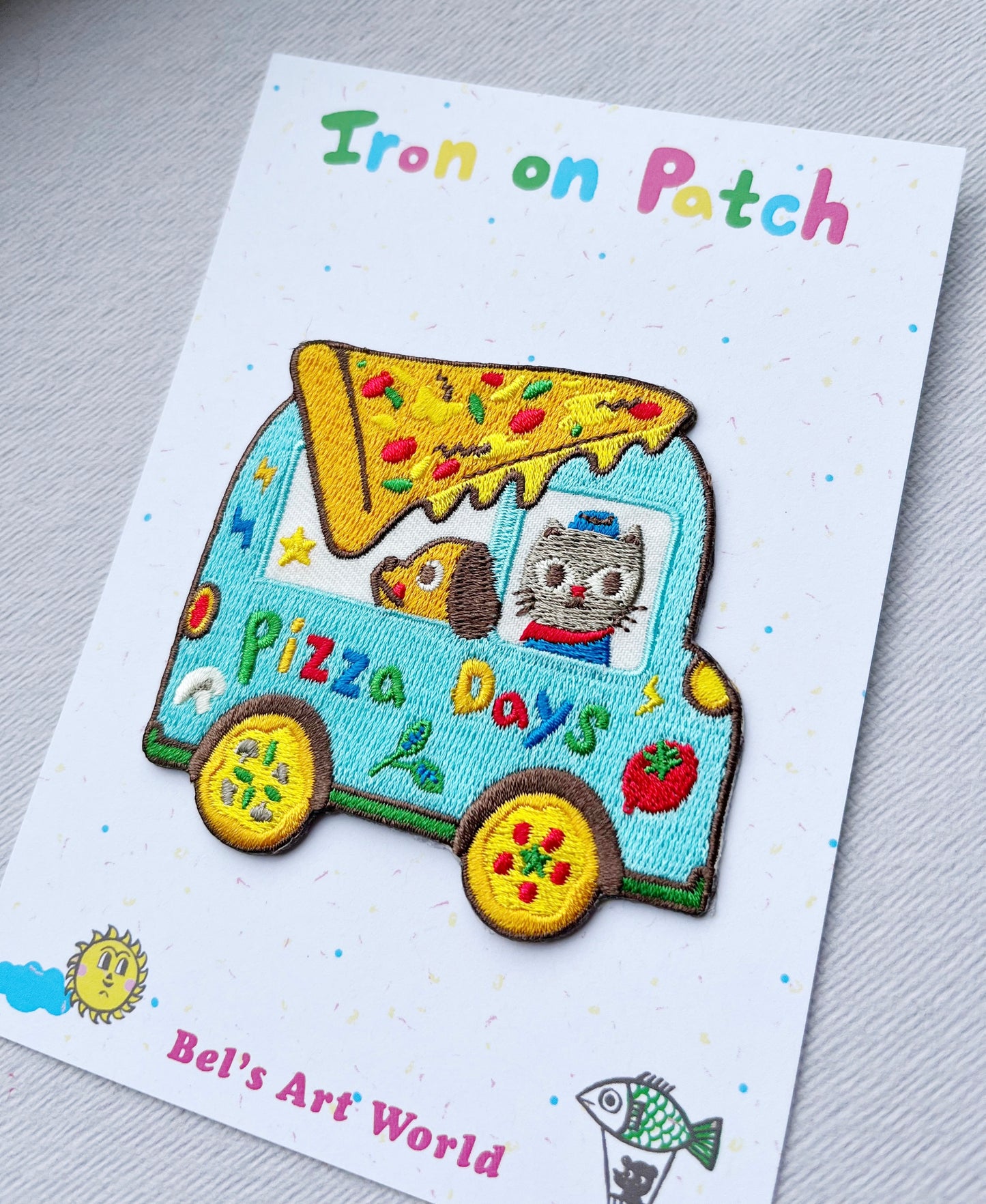 Pizza days - cute pizza truck Iron On Patch