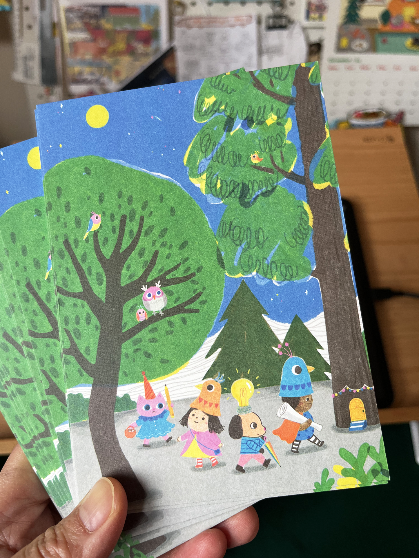 Illustrative postcard - cute adventure A6 postcard