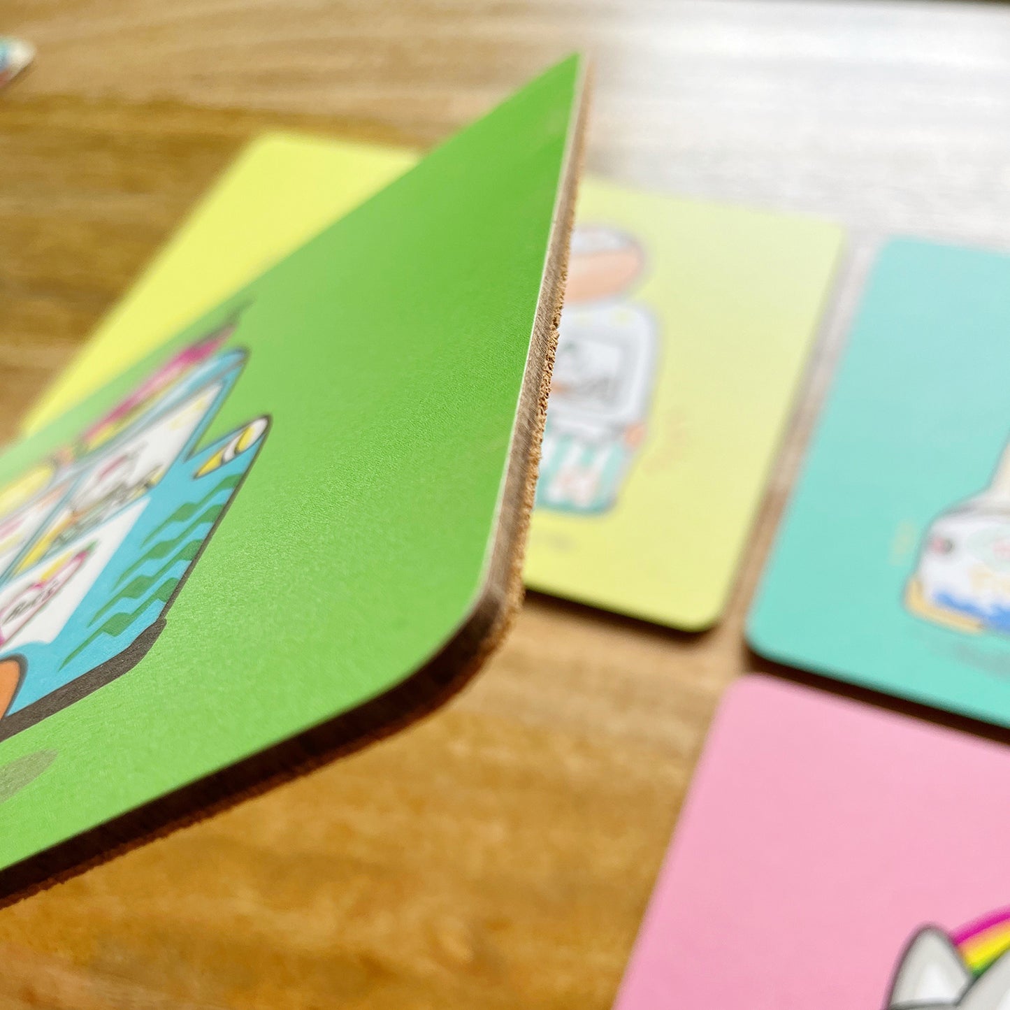 Illustrative placemat- Food trucks, Colourful fruits Retro placemats