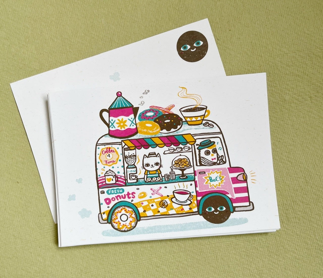 Illustrative postcard - cute adventure A6 postcard