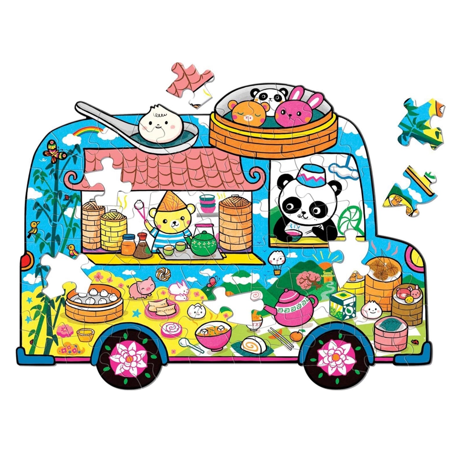 Dumpling Truck 75 Piece Shaped Scene Puzzle