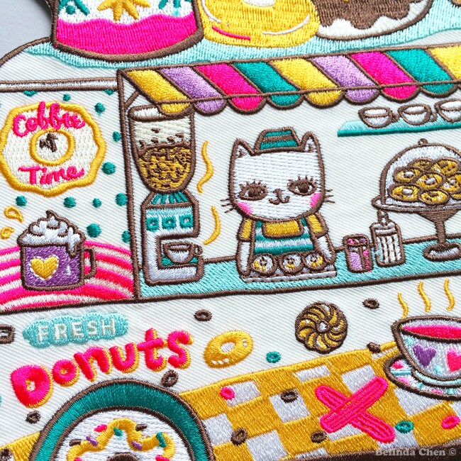 Coffee and Donuts Truck XXL Back Patch