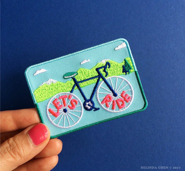 Let's Ride - Cycling Iron On Patch