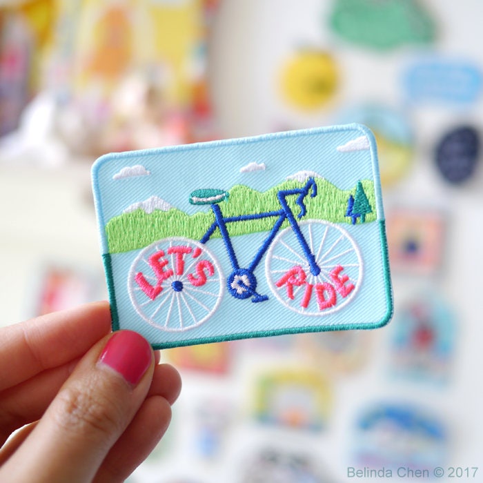 Let's Ride - Cycling Iron On Patch