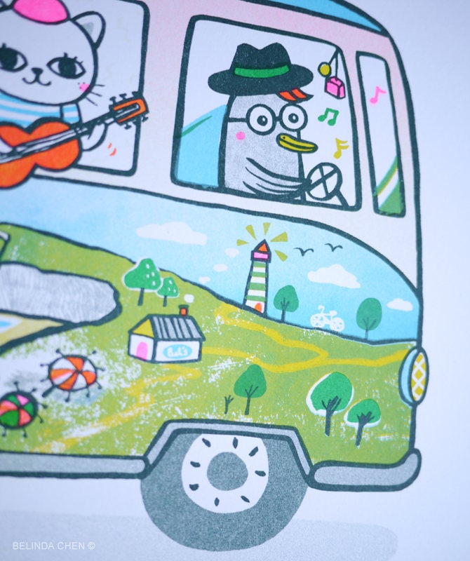 Great British Trip - A3 Original limited edition Risograph print