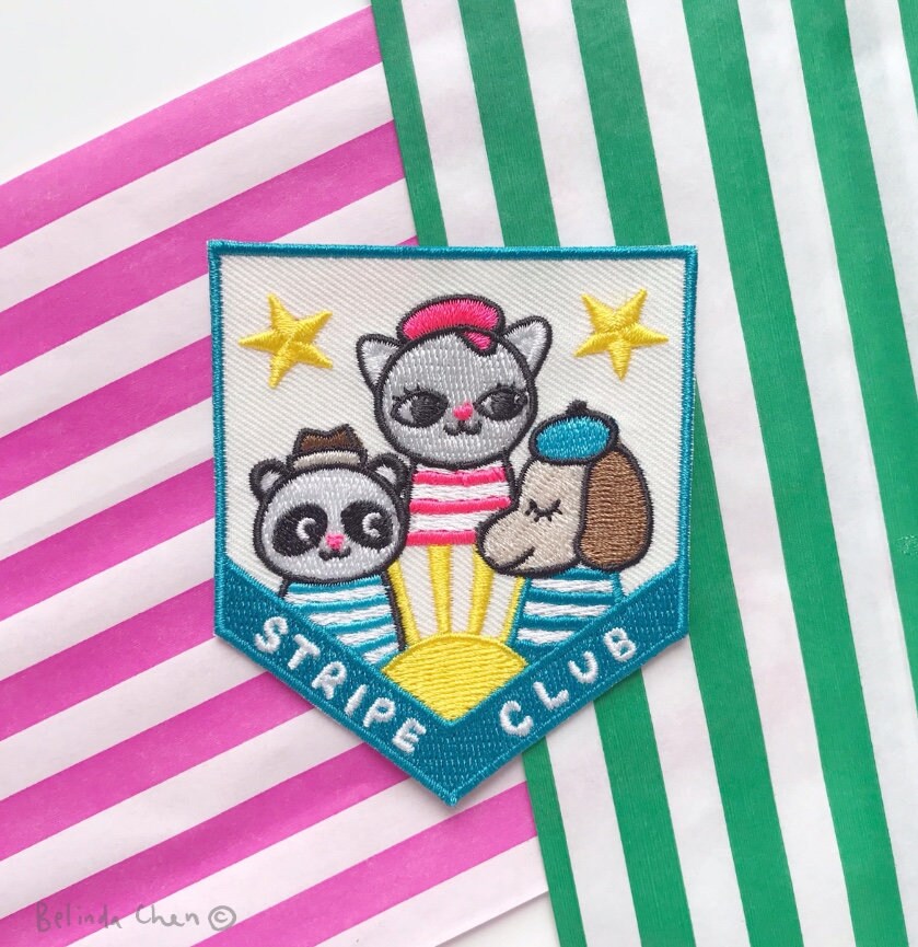 Stripe Club - Iron On Patch