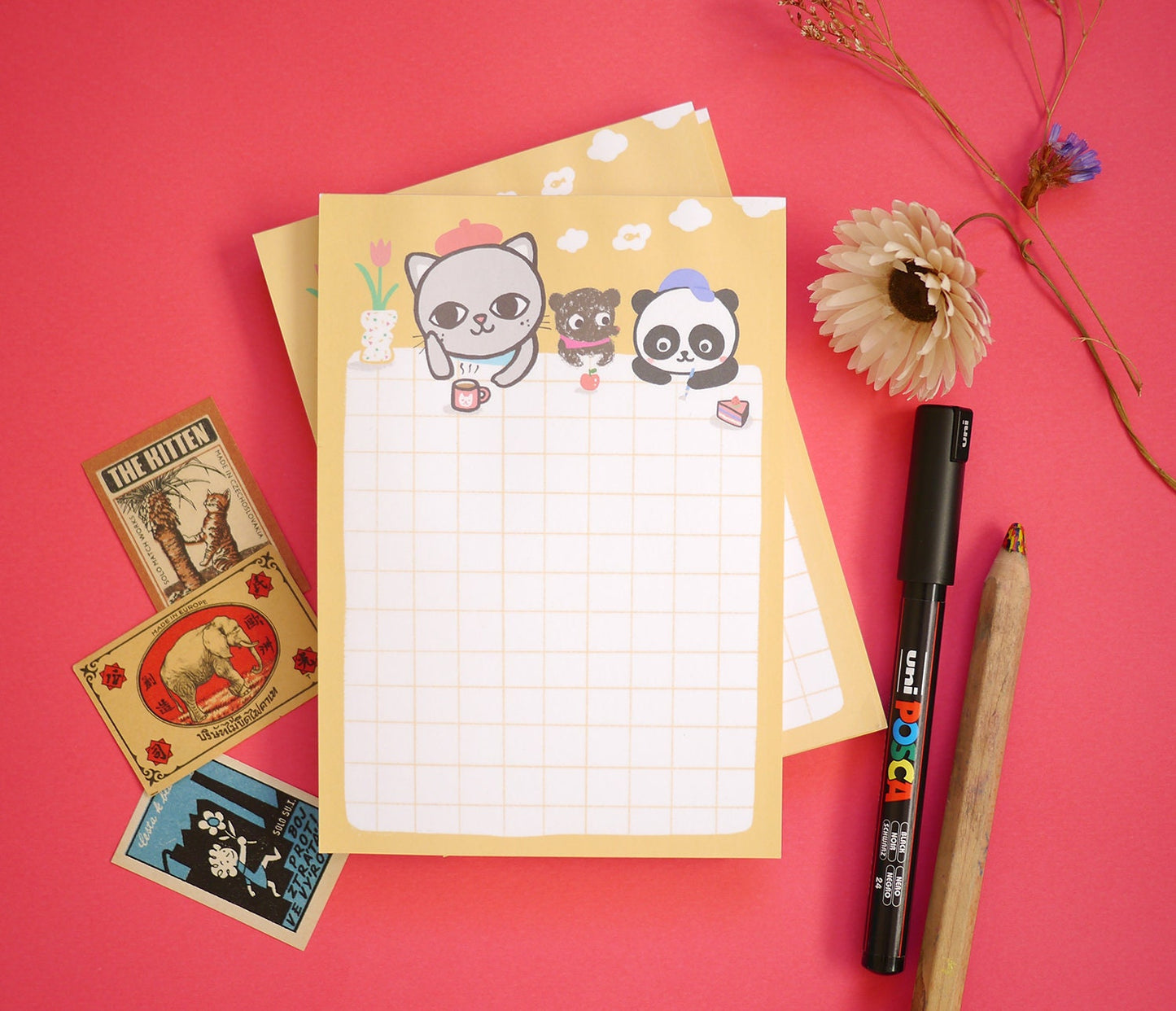 Dim sum buddies Notepad - A6 List pad, tear away notepad, Cute Illustration notepad