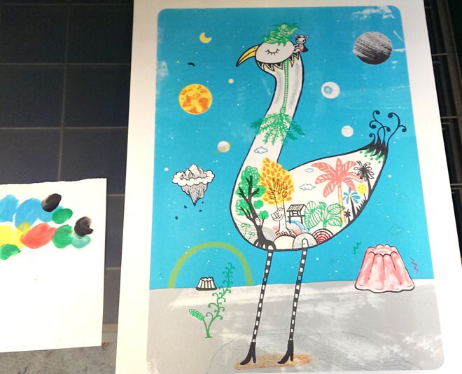 Space Bird- B2 Original limited edition silk screen print