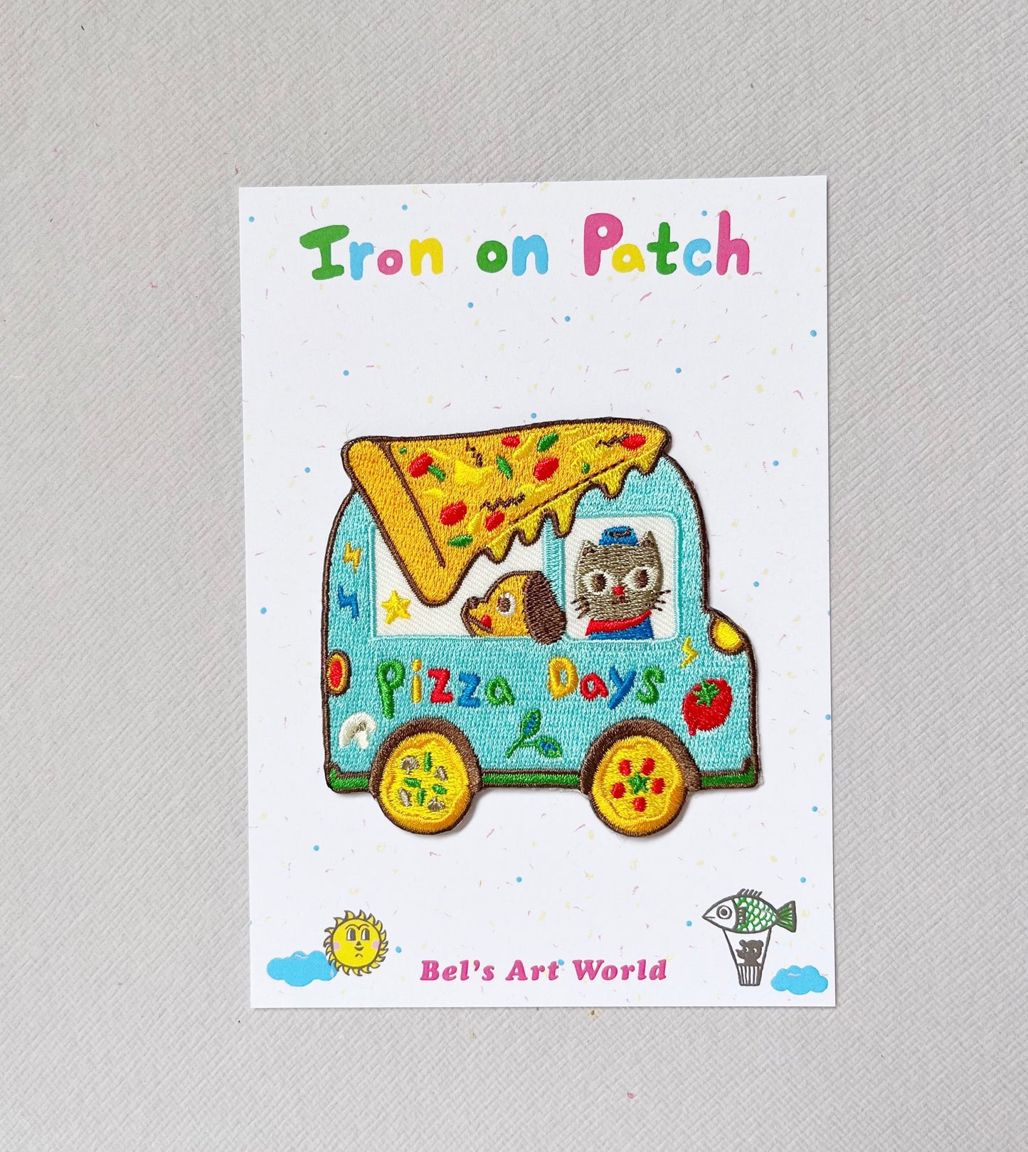Pizza days - cute pizza truck Iron On Patch