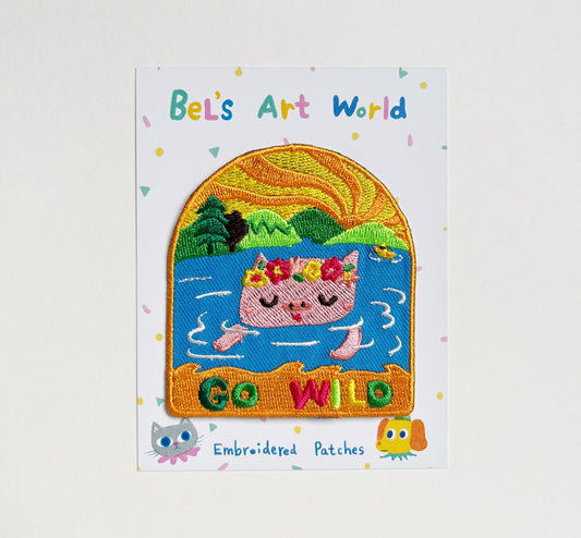 Go wild - wild swimming, cold water swimmer Iron On Patch