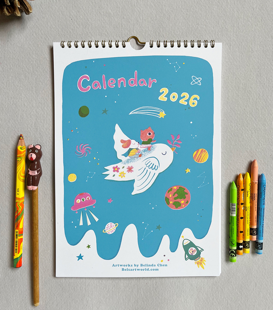 Cat, Puppy and Mouse Adventure Calendar 2026  - A4