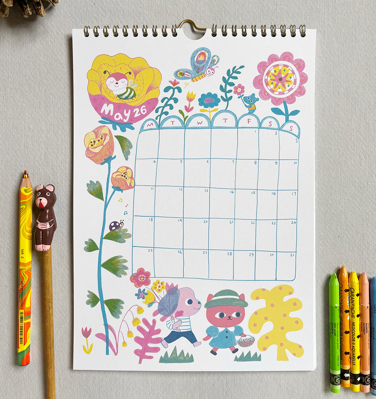 Cat, Puppy and Mouse Adventure Calendar 2026  - A4