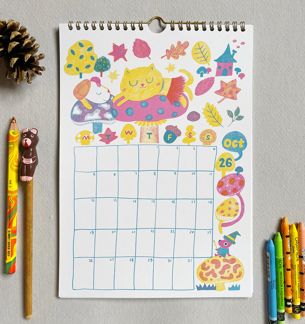 Cat, Puppy and Mouse Adventure Calendar 2026  - A4