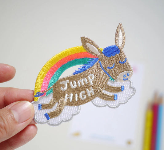 Jump high - cute donkey Iron On Patch