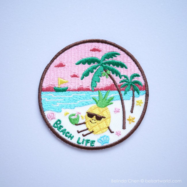 Beach Life Pineapple Iron On Patch