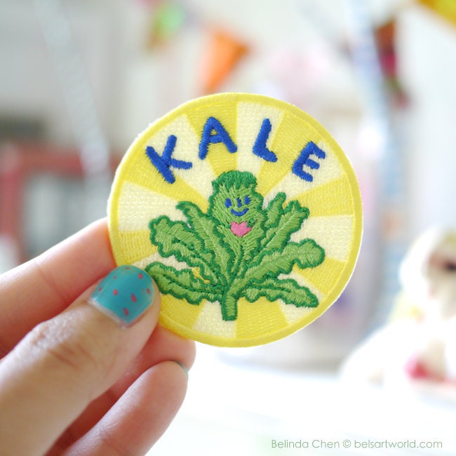 Kale Heart - Veggie love Iron On Patch