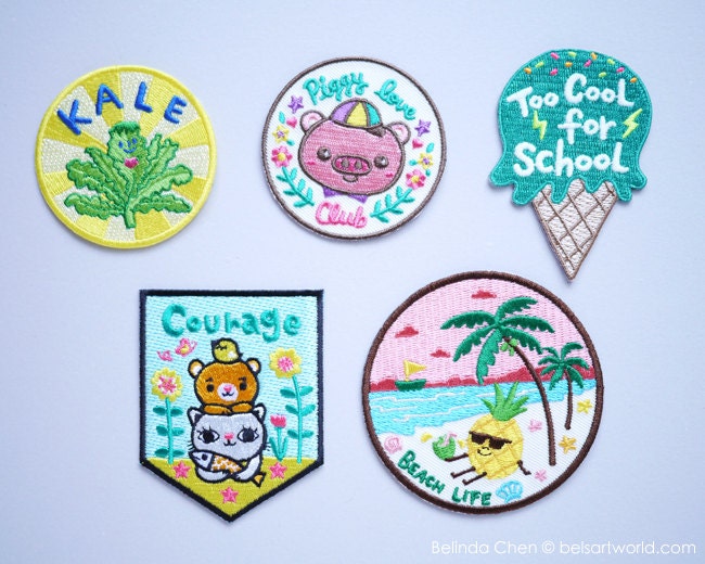 Bel's Art World - 3 x Mix and Match Iron on Patches