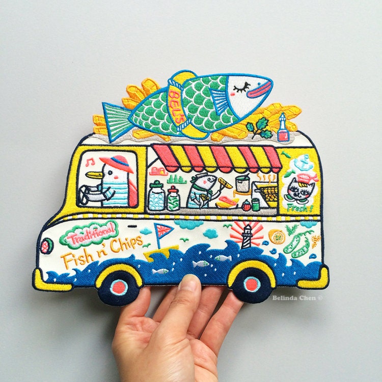 Fish n' Chips Truck XXL Back Patch