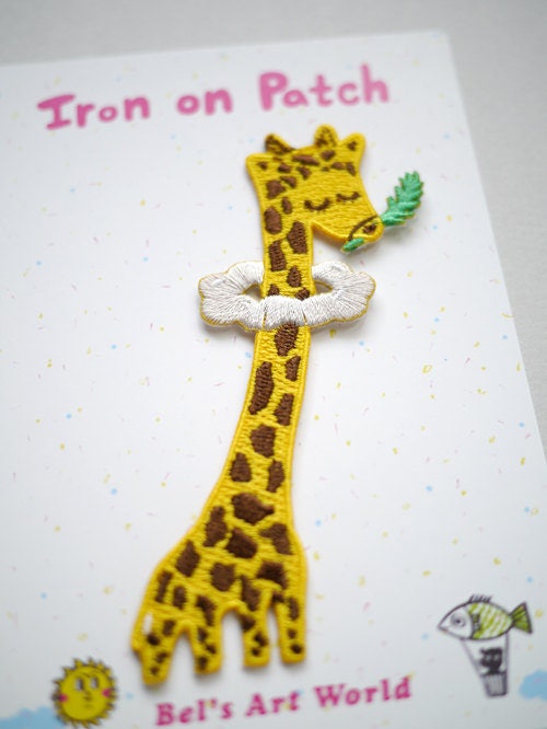 Giraffe in the cloud Iron On Patch
