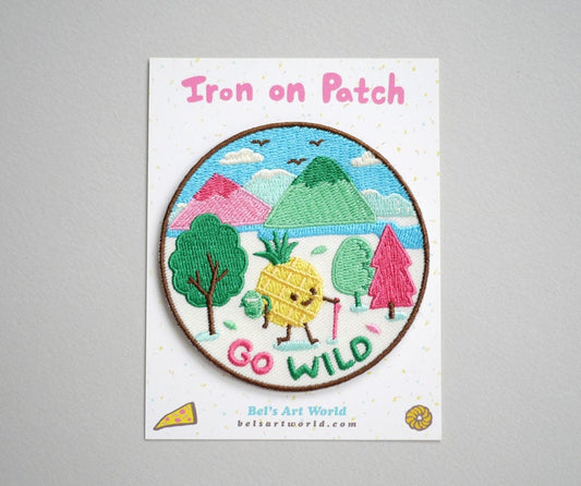 Go Wild Pineapple Iron On Patch
