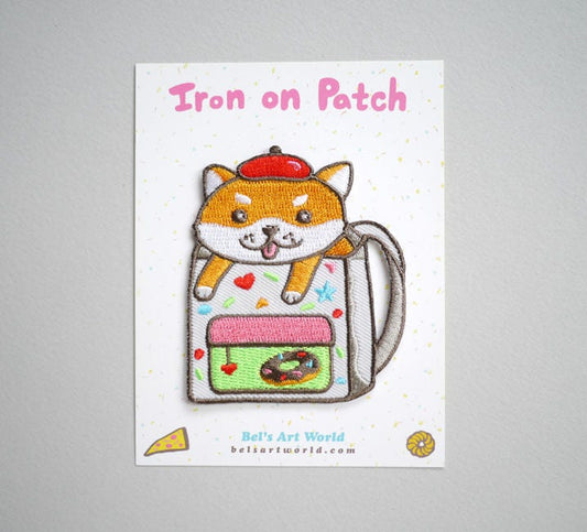 Puppy Backpack - shiba inu puppy - Iron On Patch