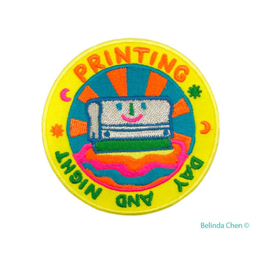 Printing Day And Night / new colour way  / Iron On Patch