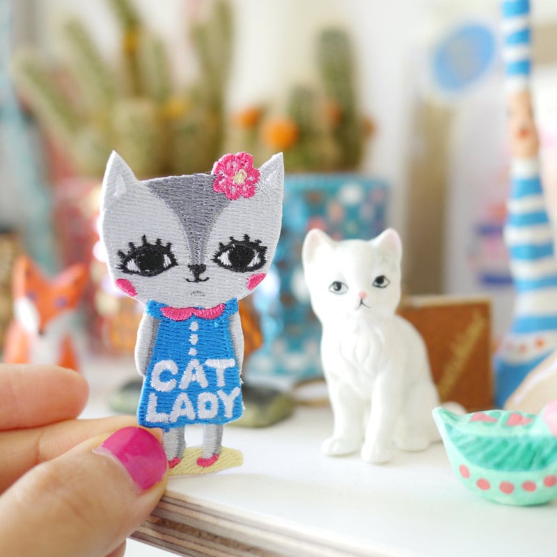 Cat Lady Iron On Patch